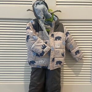 Carter's Blue and Gray Animal Print Puffer Jacket